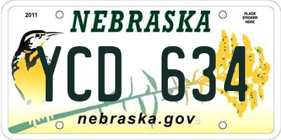 NE license plate YCD634
