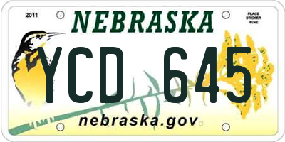 NE license plate YCD645