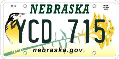 NE license plate YCD715