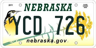 NE license plate YCD726