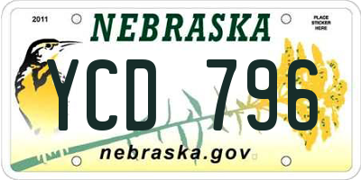NE license plate YCD796