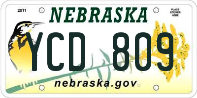 NE license plate YCD809