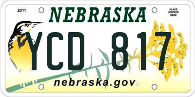 NE license plate YCD817