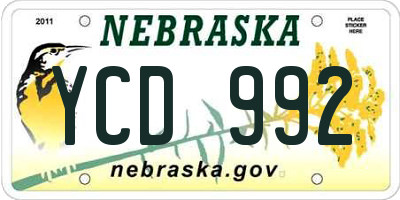 NE license plate YCD992
