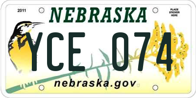 NE license plate YCE074