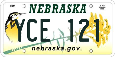 NE license plate YCE121