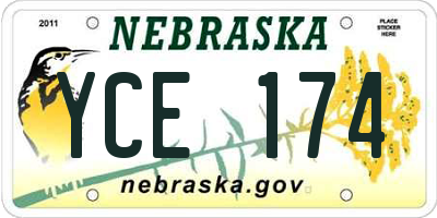 NE license plate YCE174