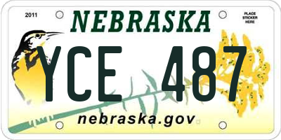 NE license plate YCE487