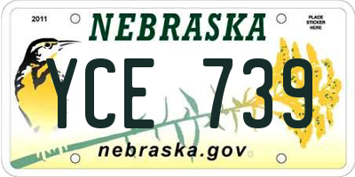 NE license plate YCE739