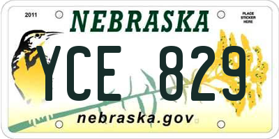 NE license plate YCE829