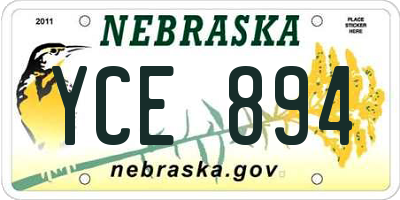 NE license plate YCE894