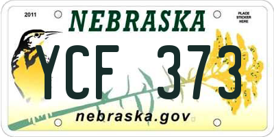 NE license plate YCF373