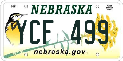 NE license plate YCF499