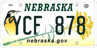 NE license plate YCF878