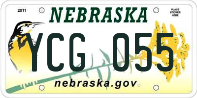 NE license plate YCG055