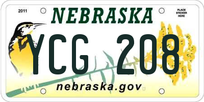 NE license plate YCG208