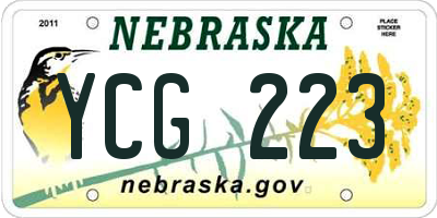NE license plate YCG223