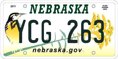 NE license plate YCG263