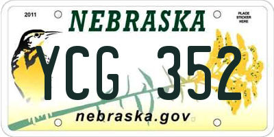 NE license plate YCG352