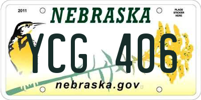 NE license plate YCG406