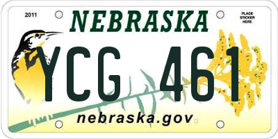 NE license plate YCG461