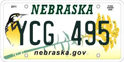 NE license plate YCG495