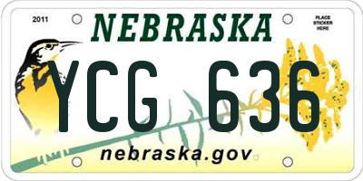 NE license plate YCG636