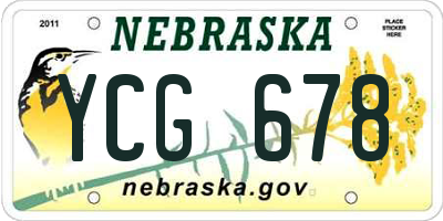 NE license plate YCG678