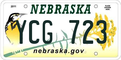 NE license plate YCG723
