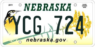 NE license plate YCG724
