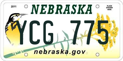 NE license plate YCG775