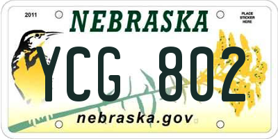 NE license plate YCG802