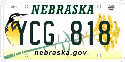 NE license plate YCG818