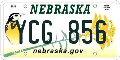 NE license plate YCG856