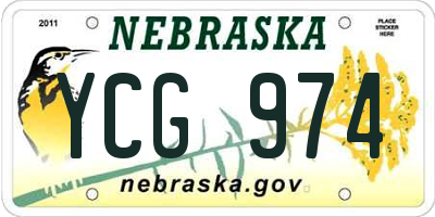 NE license plate YCG974