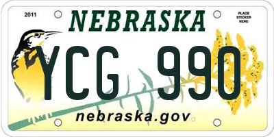 NE license plate YCG990