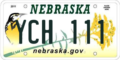 NE license plate YCH111