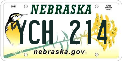 NE license plate YCH214