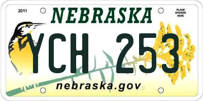 NE license plate YCH253