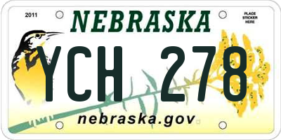 NE license plate YCH278