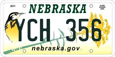 NE license plate YCH356