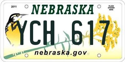 NE license plate YCH617
