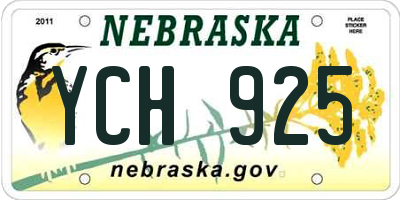 NE license plate YCH925