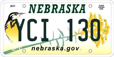 NE license plate YCI130