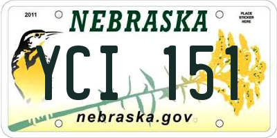 NE license plate YCI151