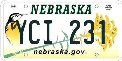 NE license plate YCI231