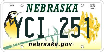 NE license plate YCI251