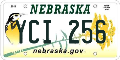 NE license plate YCI256