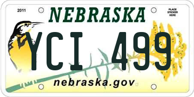 NE license plate YCI499