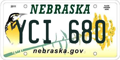 NE license plate YCI680